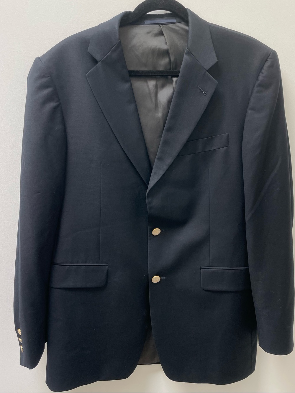 Burberry Vintage Dressy Wool Gold Equestrian Knight Buttons Blazer Navy 40R